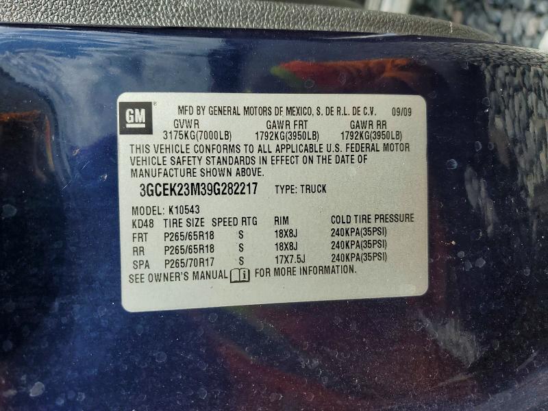 2009 Chevrolet Silverado მანქანა იყიდება აუქციონზე, vin: 3GCEK23M39G282217, აუქციონის ნომერი: 61327326
