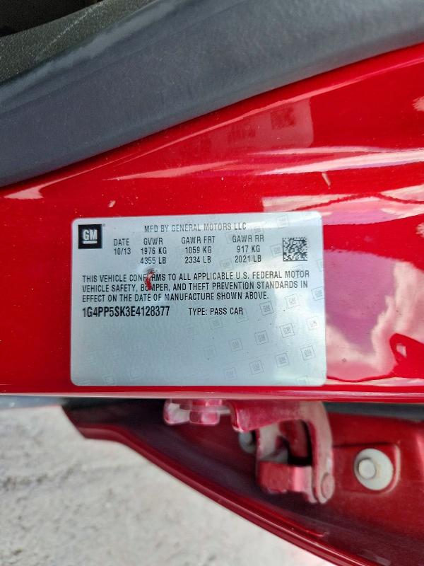 2014 Buick Verano მანქანა იყიდება აუქციონზე, vin: 1G4PP5SK3E4128377, აუქციონის ნომერი: 60002936