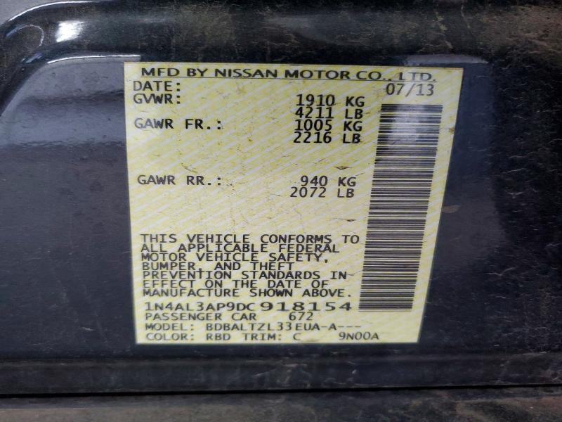 60789266 :رقم المزاد ، 1N4AL3AP9DC918154 vin ، 2013 Nissan Altima مزاد بيع