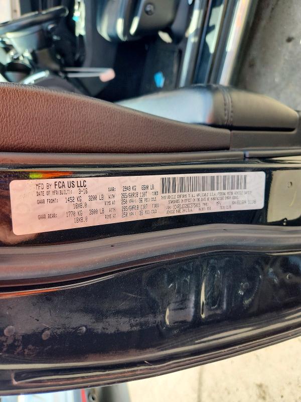 59165606 :رقم المزاد ، 1C4RDJDG9GC375015 vin ، 2016 Dodge Durango مزاد بيع