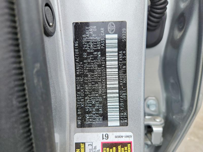 2025 Toyota Camry მანქანა იყიდება აუქციონზე, vin: 4T1DAACK6SU574076, აუქციონის ნომერი: 51615156