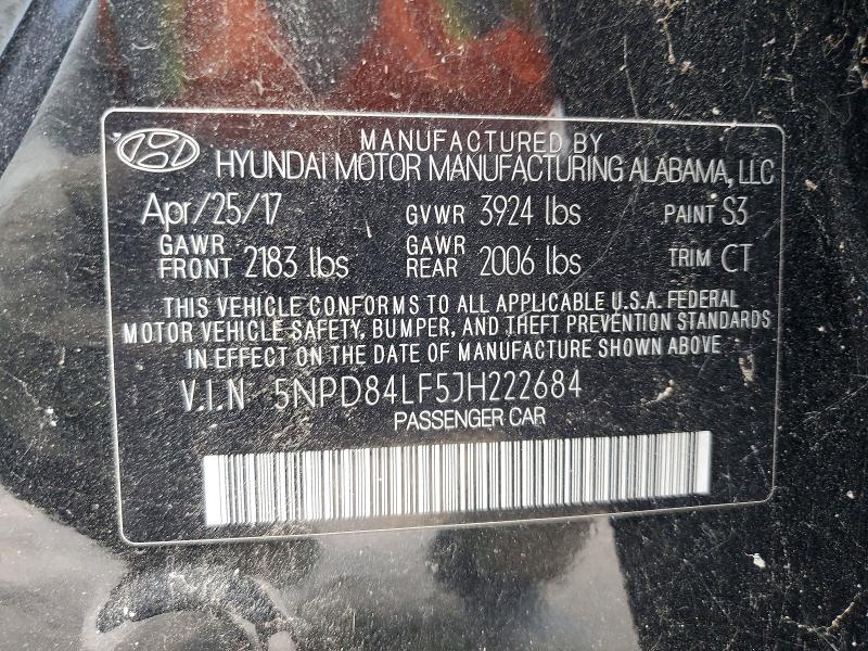 2018 Hyundai Elantra მანქანა იყიდება აუქციონზე, vin: 5NPD84LF5JH222684, აუქციონის ნომერი: 59995036