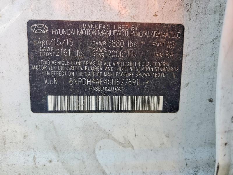 Aukcja sprzedaży 2016 Hyundai Elantra, vin: 5NPDH4AE4GH677691, numer aukcji: 60928096