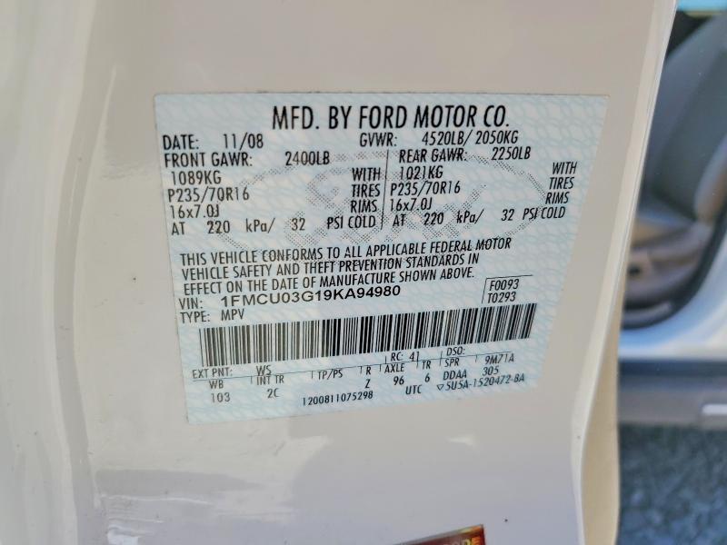 Продажа на аукционе авто 2009 Ford Escape, vin: 1FMCU03G19KA94980, номер лота: 60645056