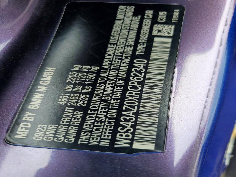 Продаж на аукціоні авто 2024 Bmw M4, vin: WBS43AZ0XRCP62340, номер лоту: 61271436