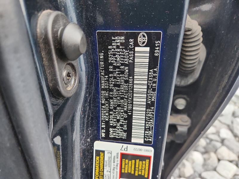63072046 :رقم المزاد ، 4T1BD1FK2EU126464 vin ، 2014 Toyota Camry Hybrid مزاد بيع