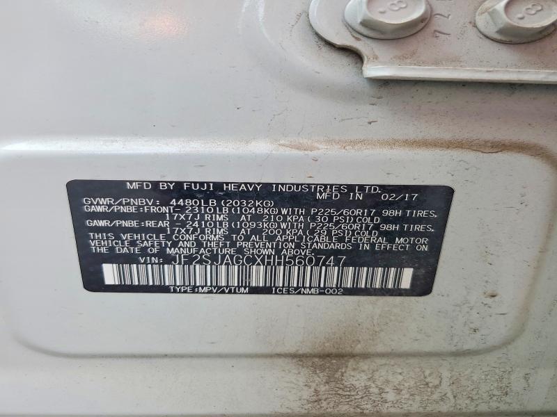 Продаж на аукціоні авто 2017 Subaru Forester, vin: JF2SJAGCXHH560747, номер лоту: 62579896