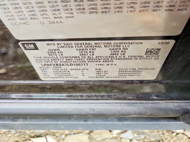 Aukcja sprzedaży 2020 Buick Envision, vin: LRBFXBSA7LD156717, numer aukcji: 59876186