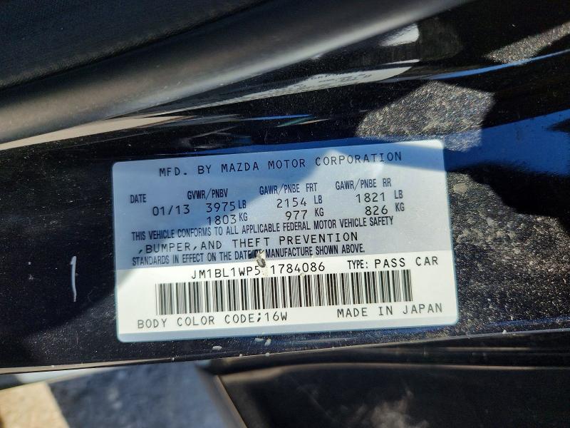 Aukcja sprzedaży 2013 Mazda 3, vin: JM1BL1WP5D1784086, numer aukcji: 62094636