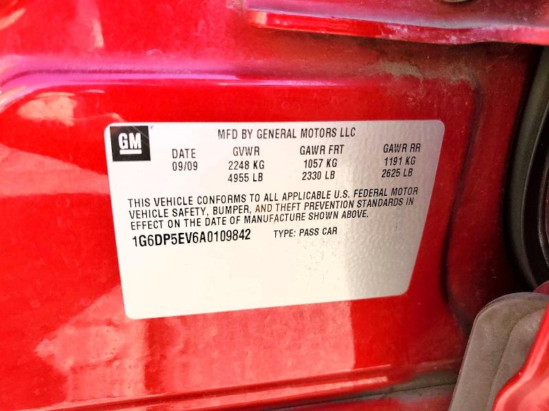 2010 Cadillac Cts მანქანა იყიდება აუქციონზე, vin: 1G6DP5EV6A0109842, აუქციონის ნომერი: 60807656