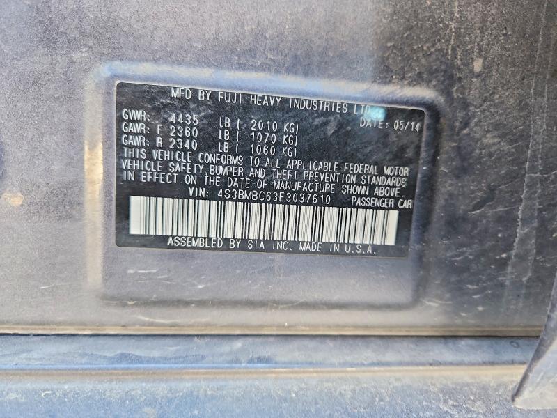 60447796 :رقم المزاد ، 4S3BMBC63E3037610 vin ، 2014 Subaru Legacy مزاد بيع