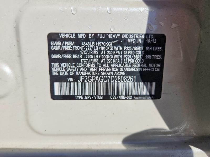 Aukcja sprzedaży 2013 Subaru Xv Crosstrek, vin: JF2GPAGC7D2808261, numer aukcji: 61031156