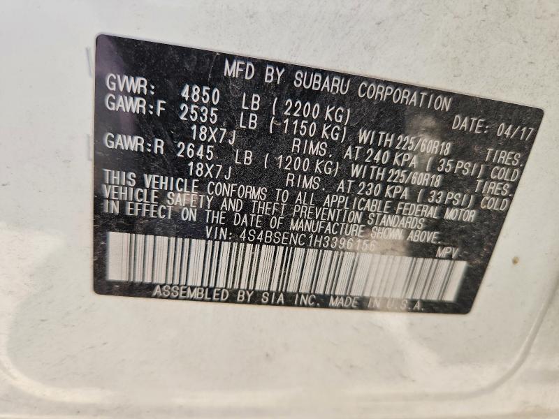 Продаж на аукціоні авто 2017 Subaru Outback, vin: 4S4BSENC1H3396156, номер лоту: 58984446