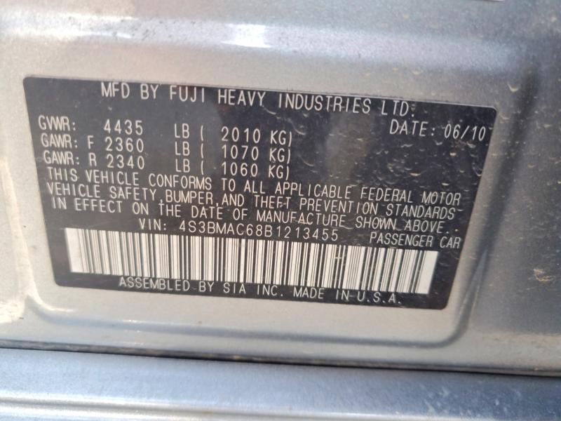 62603146 :رقم المزاد ، 4S3BMAC68B1213455 vin ، 2011 Subaru Legacy مزاد بيع