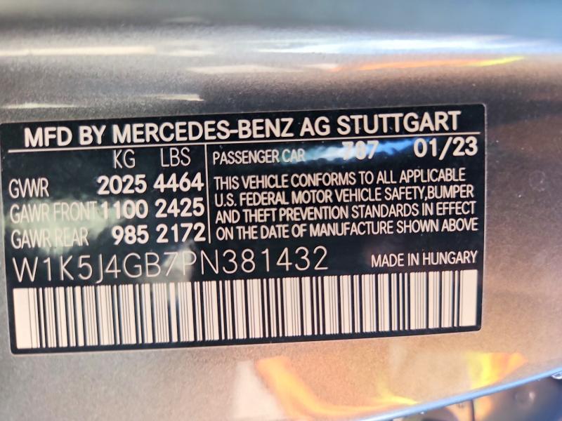 Продажа на аукционе авто 2023 Mercedes-benz Cla, vin: W1K5J4GB7PN381432, номер лота: 60877386