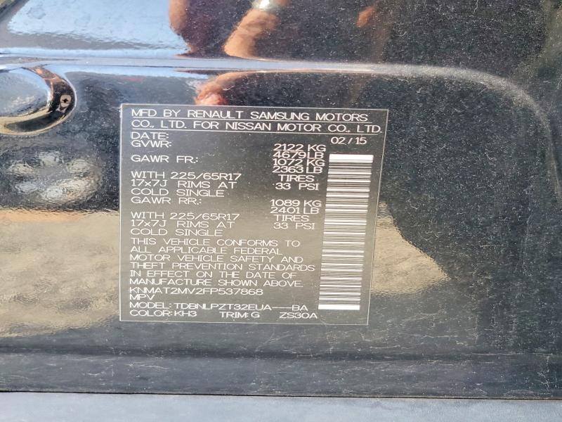 Продаж на аукціоні авто 2015 Nissan Rogue, vin: KNMAT2MV2FP537868, номер лоту: 62629966