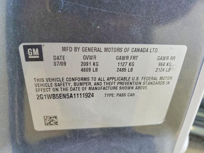59280926 :رقم المزاد ، 2G1WB5EN5A1111924 vin ، 2010 Chevrolet Impala مزاد بيع