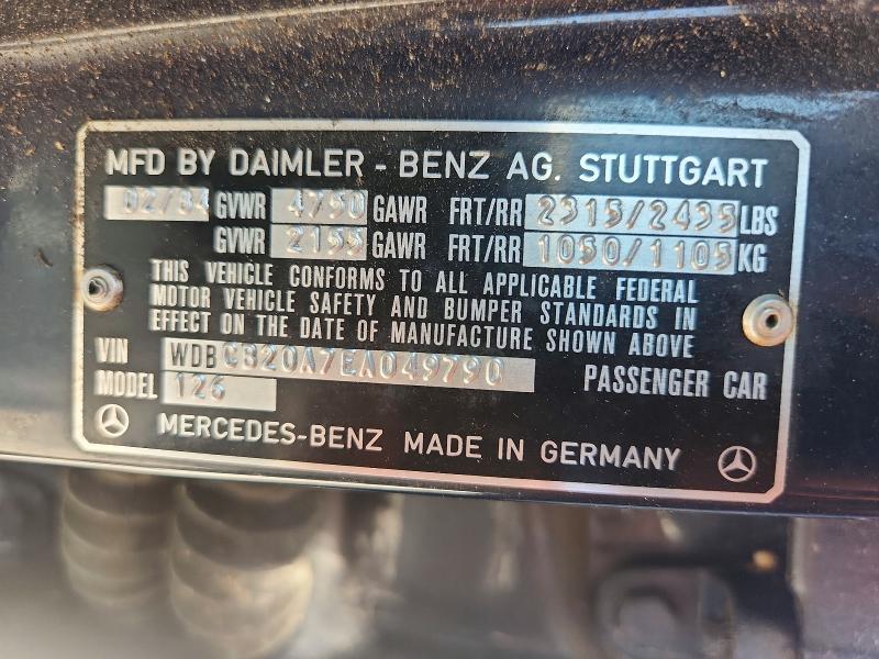 Aukcja sprzedaży 1984 Mercedes-benz 300, vin: WDBCB20A7EA049790, numer aukcji: 59904756