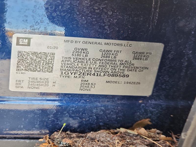 61980886 :رقم المزاد ، 1GYFZER41LF089589 vin ، 2020 Cadillac Xt4 مزاد بيع