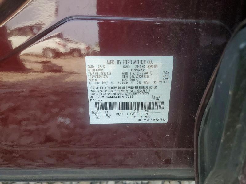 2024 Ford Edge მანქანა იყიდება აუქციონზე, vin: 2FMPK4J93RBA17363, აუქციონის ნომერი: 61402476