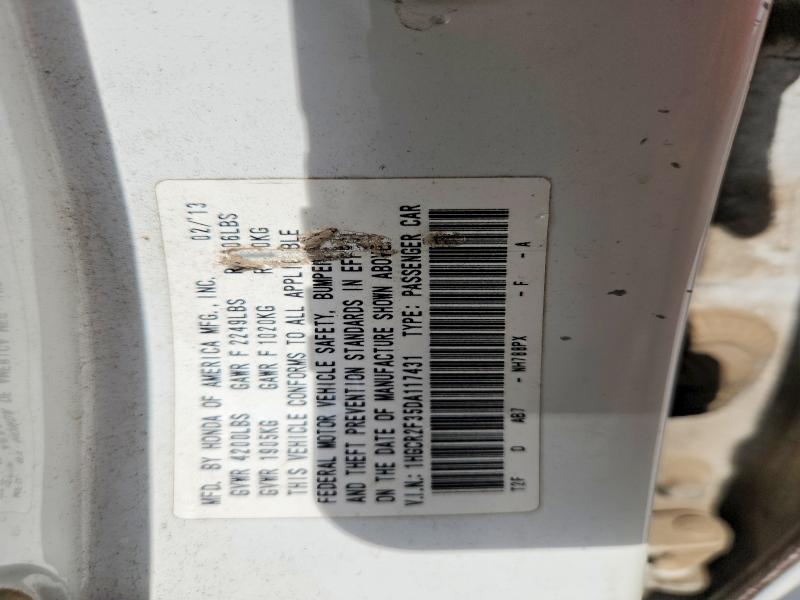 Продажа на аукционе авто 2013 Honda Accord, vin: 1HGCR2F35DA117431, номер лота: 61345216