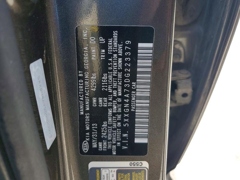85973305 :رقم المزاد ، 5XXGN4A73DG223379 vin ، 2013 Kia Optima مزاد بيع