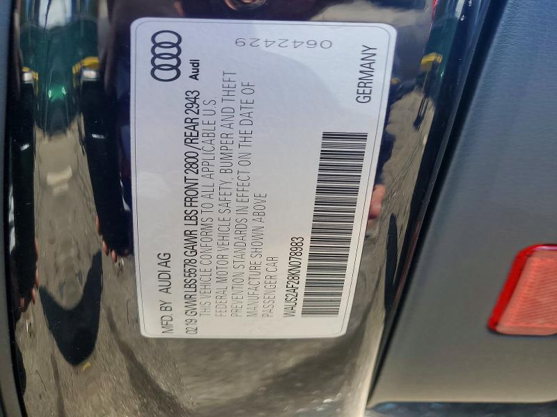 2019 Audi A7 მანქანა იყიდება აუქციონზე, vin: WAUS2AF28KN078983, აუქციონის ნომერი: 59905006