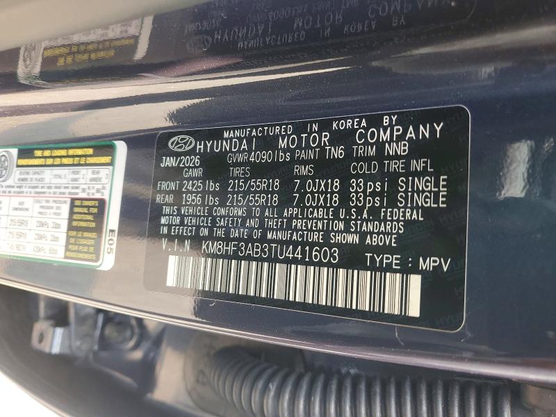 Aukcja sprzedaży 2026 Hyundai Kona, vin: KM8HF3AB3TU441603, numer aukcji: 61168006