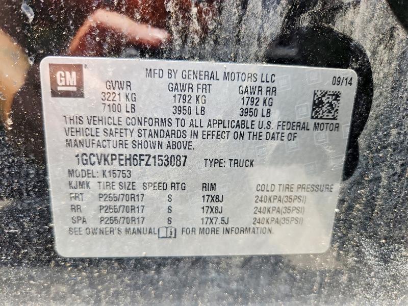 2015 Chevrolet Silverado მანქანა იყიდება აუქციონზე, vin: 1GCVKPEH6FZ153087, აუქციონის ნომერი: 61529746