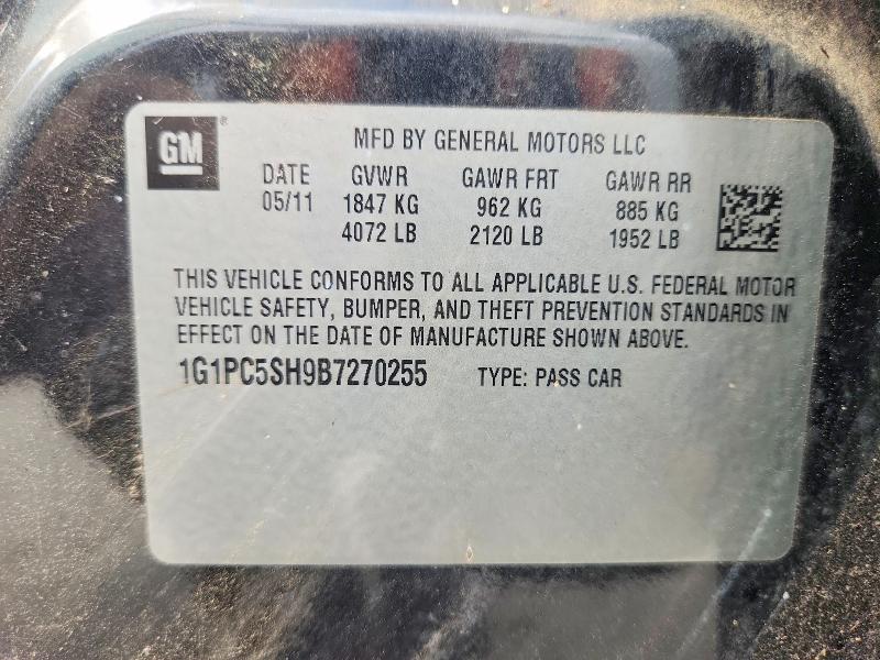 Продаж на аукціоні авто 2011 Chevrolet Cruze, vin: 1G1PC5SH9B7270255, номер лоту: 61147306