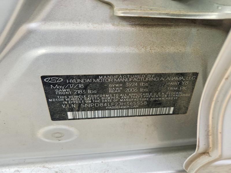 2018 Hyundai Elantra მანქანა იყიდება აუქციონზე, vin: 5NPD84LF2JH365558, აუქციონის ნომერი: 59850476
