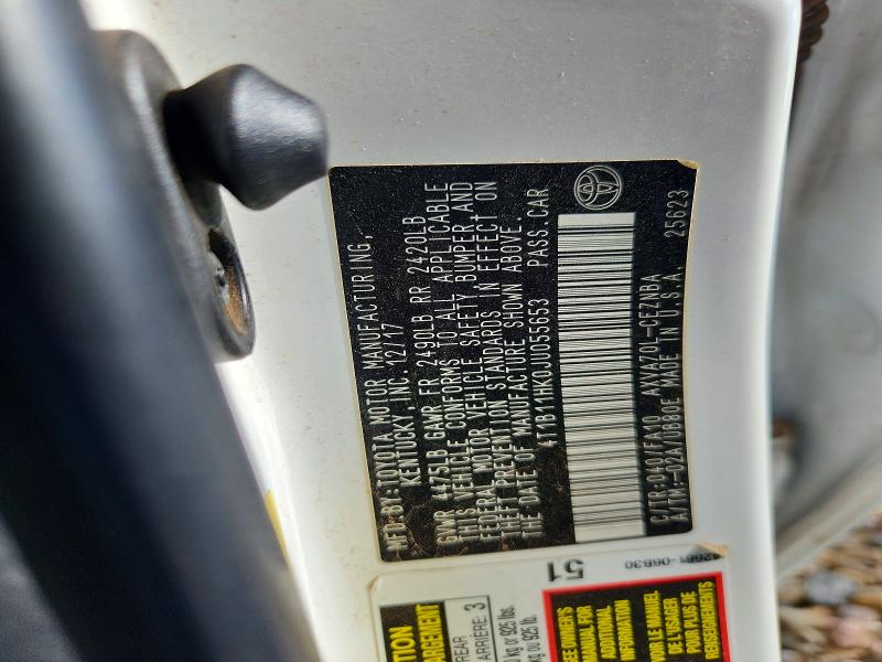 2018 Toyota Camry მანქანა იყიდება აუქციონზე, vin: 4T1B11HK0JU055653, აუქციონის ნომერი: 60569856