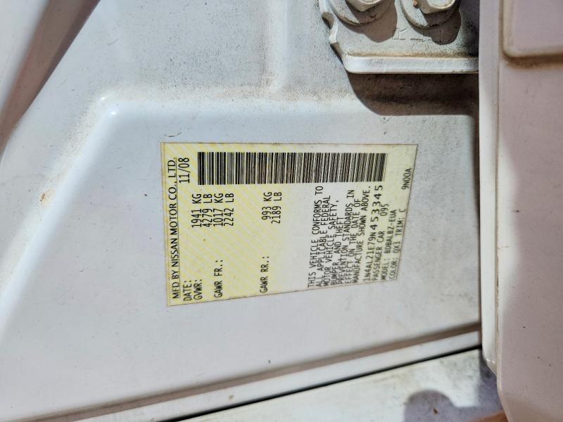 2009 Nissan Altima მანქანა იყიდება აუქციონზე, vin: 1N4AL21E79N453345, აუქციონის ნომერი: 60032906