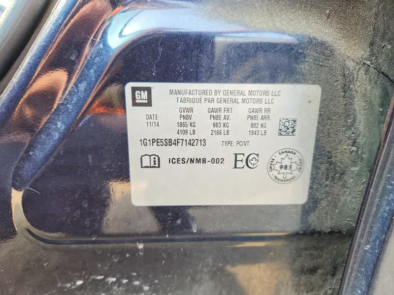 Продаж на аукціоні авто 2015 Chevrolet Cruze, vin: 1G1PE5SB4F7142713, номер лоту: 61066706