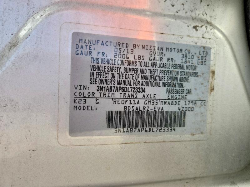 Продаж на аукціоні авто 2013 Nissan Sentra, vin: 3N1AB7AP6DL723334, номер лоту: 62076796