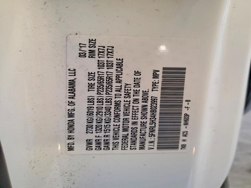 Aukcja sprzedaży 2017 Honda Odyssey, vin: 5FNRL5H34HB023997, numer aukcji: 61051056