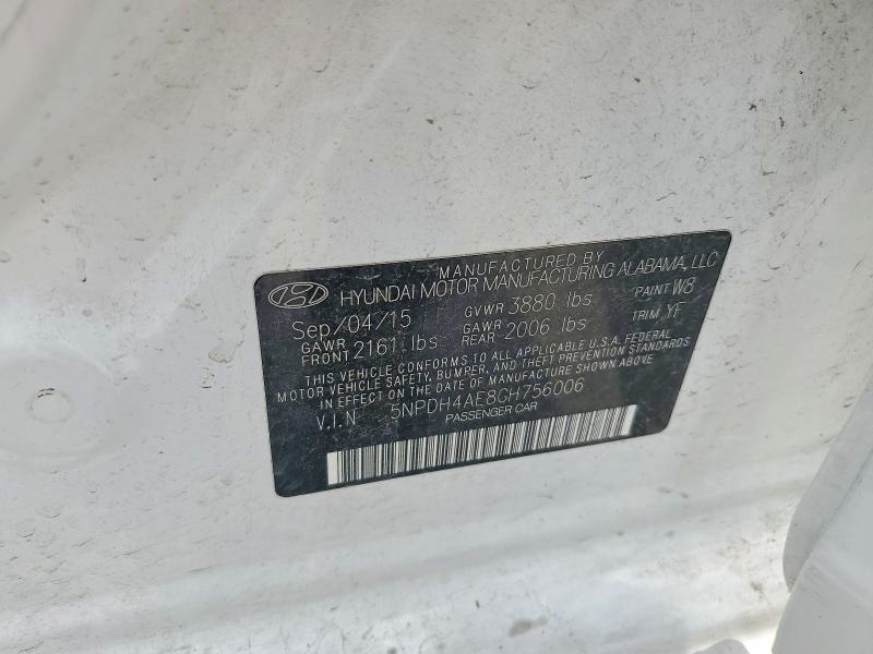 2016 Hyundai Elantra მანქანა იყიდება აუქციონზე, vin: 5NPDH4AE8GH756006, აუქციონის ნომერი: 59982026