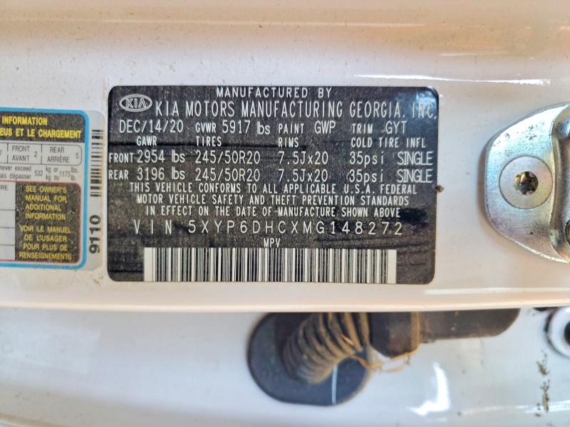 60444006 :رقم المزاد ، 5XYP6DHCXMG148272 vin ، 2021 Kia Telluride مزاد بيع