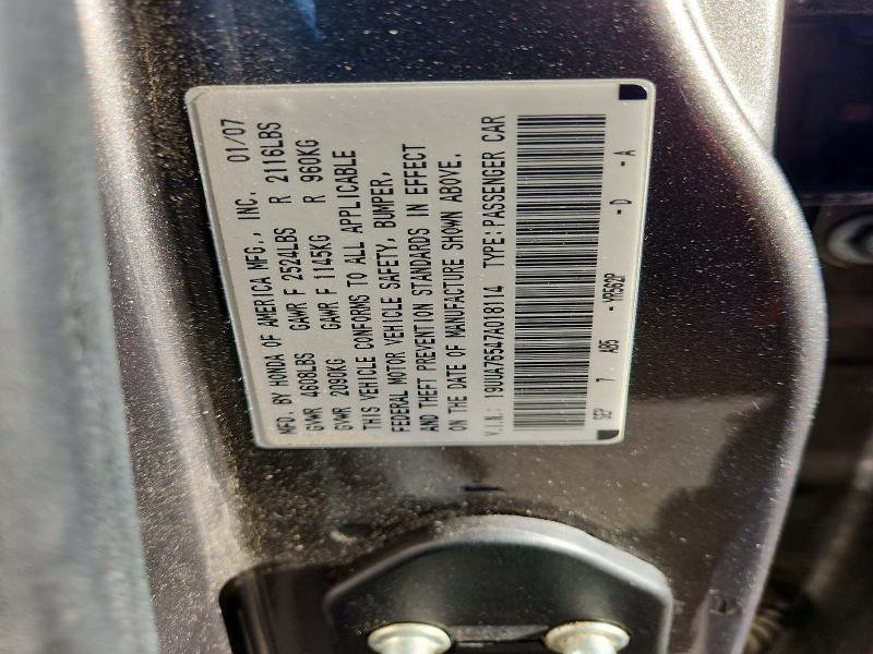 Aukcja sprzedaży 2007 Acura Tl, vin: 19UUA76547A018114, numer aukcji: 62329416