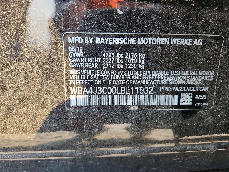 Продаж на аукціоні авто 2020 Bmw 430xi, vin: WBA4J3C00LBL11932, номер лоту: 59998806