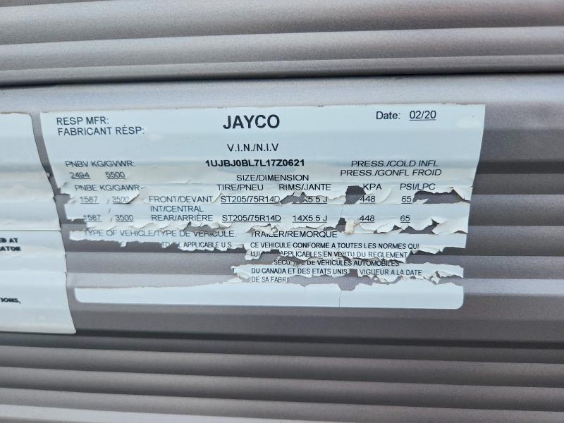 Aukcja sprzedaży 2020 Jayco 212qb Jay Flight, vin: 1UJBJ0BL7L17Z0621, numer aukcji: 61053256
