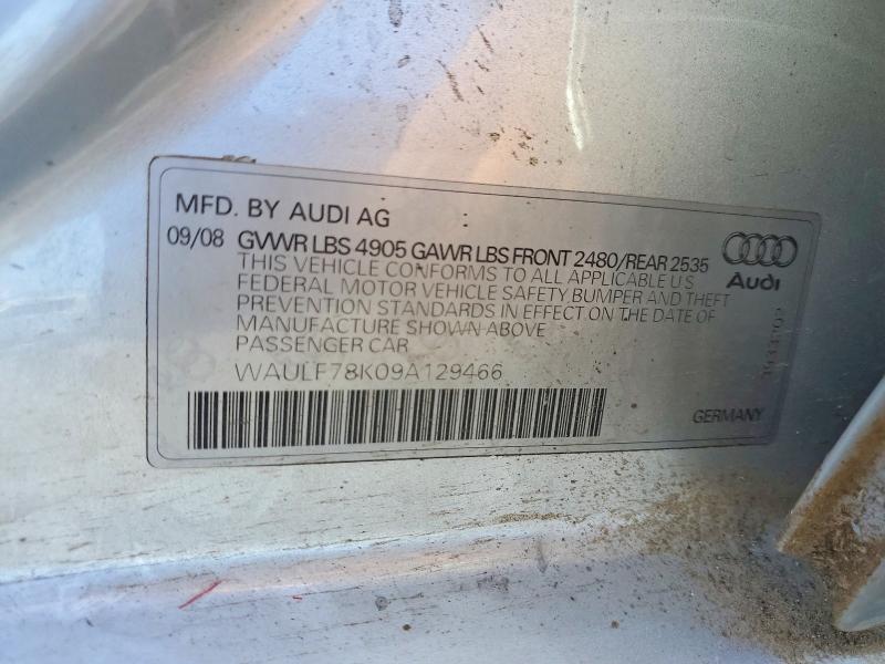 63199866 :رقم المزاد ، WAULF78K09A129466 vin ، 2009 Audi A4 مزاد بيع