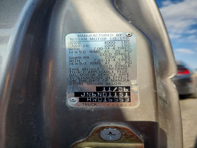 Aukcja sprzedaży 1987 Nissan D21 Short Bed, vin: JN6ND11S1HW016553, numer aukcji: 59949456