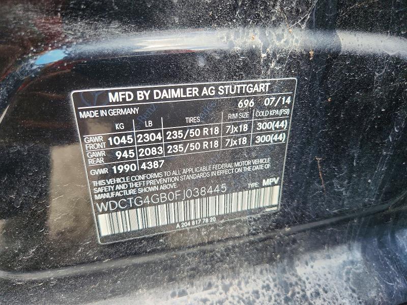 2015 Mercedes-benz Gla მანქანა იყიდება აუქციონზე, vin: WDCTG4GB0FJ038445, აუქციონის ნომერი: 62214326