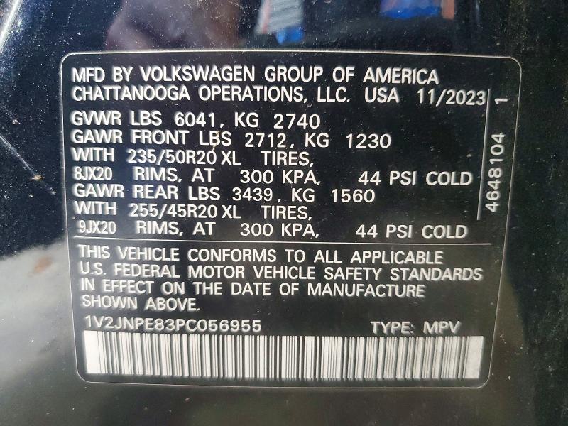 2023 Volkswagen Id.4 მანქანა იყიდება აუქციონზე, vin: 1V2JNPE83PC056955, აუქციონის ნომერი: 62146536