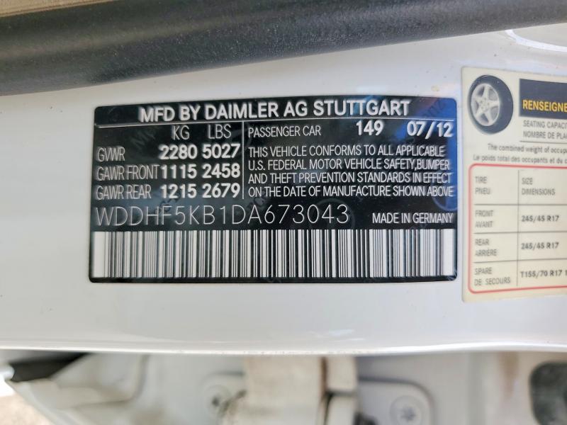 Aukcja sprzedaży 2013 Mercedes-benz E, vin: WDDHF5KB1DA673043, numer aukcji: 59369996