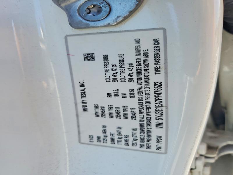 Aukcja sprzedaży 2023 Tesla Model 3, vin: 5YJ3E1EA7PF476523, numer aukcji: 61876176