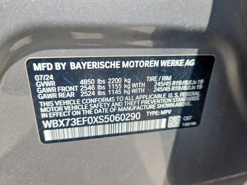 Aukcja sprzedaży 2025 Bmw X1, vin: WBX73EF0XS5060290, numer aukcji: 62949026