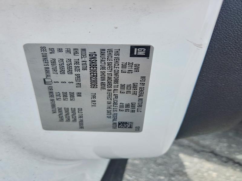 60850606 :رقم المزاد ، 1GNSKBE06ER238369 vin ، 2014 Chevrolet Tahoe مزاد بيع
