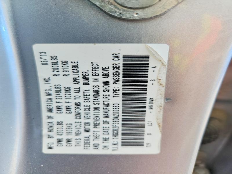 2013 Honda Accord მანქანა იყიდება აუქციონზე, vin: 1HGCR2F36DA200883, აუქციონის ნომერი: 61162846